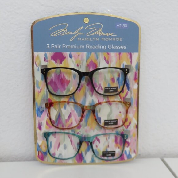 Marilyn Monroe 3-Pair Premium reading glasses +2.50 - Picture 1 of 5